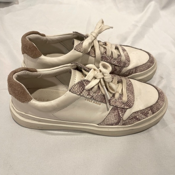 Cole Haan Shoes - Cole Hann Grand Series Sneakers Size 7B White with Beige Snake Print
